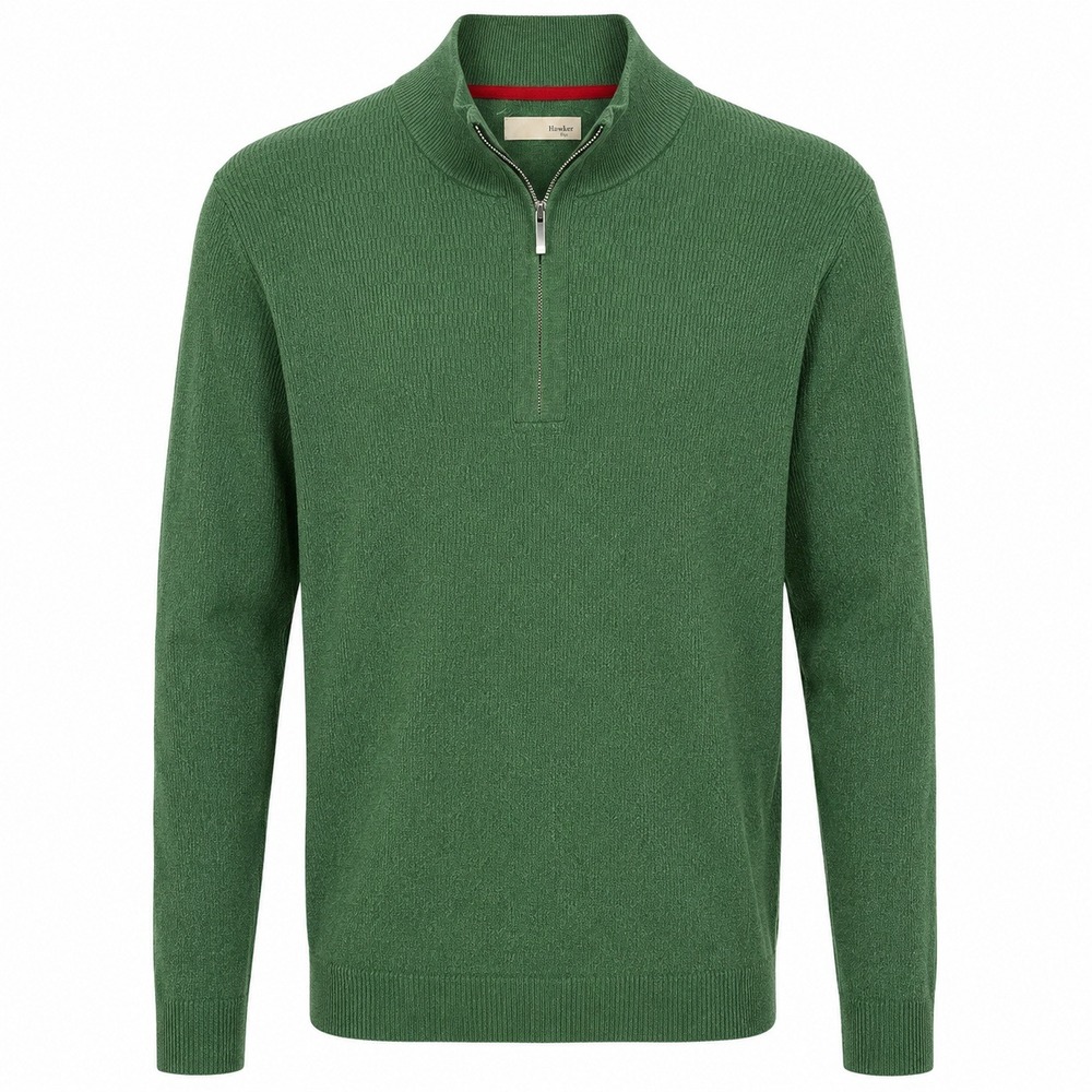 Hawker Rye Mens Thermal 1/4 Zip Pullover Sweater Foliage Green Large NWOT